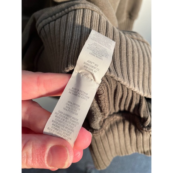 Aerie Down To Earth Oversized Crewneck Sweatshirt in‎ Nomad Olive Size Medium - Picture 11 of 11